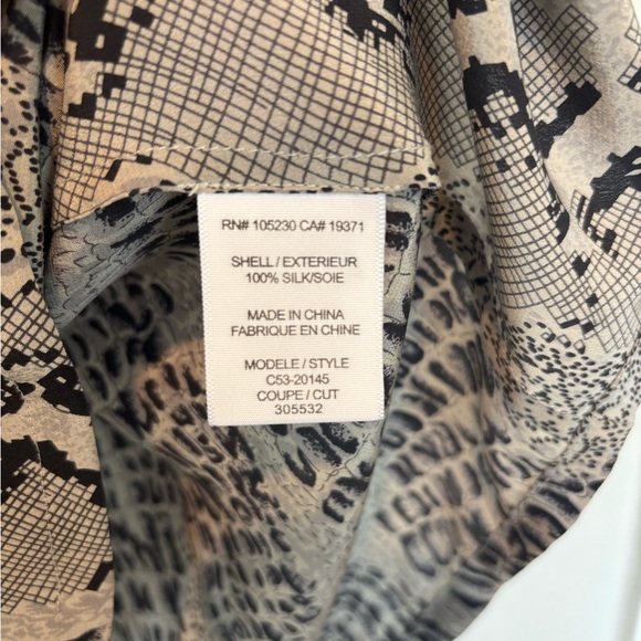 Joie White and Gray Silk Sleeveless Tank Top Medium - Picture 4 of 4